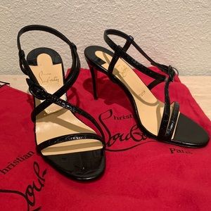 Christian Louboutin Black Leather Sandals